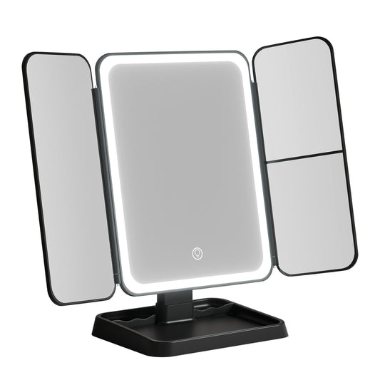 Embellir LED Makeup Mirror Tri-fold Lighted Vanity Mirrors 1X2X3X Magnifications - ShopFrenzy