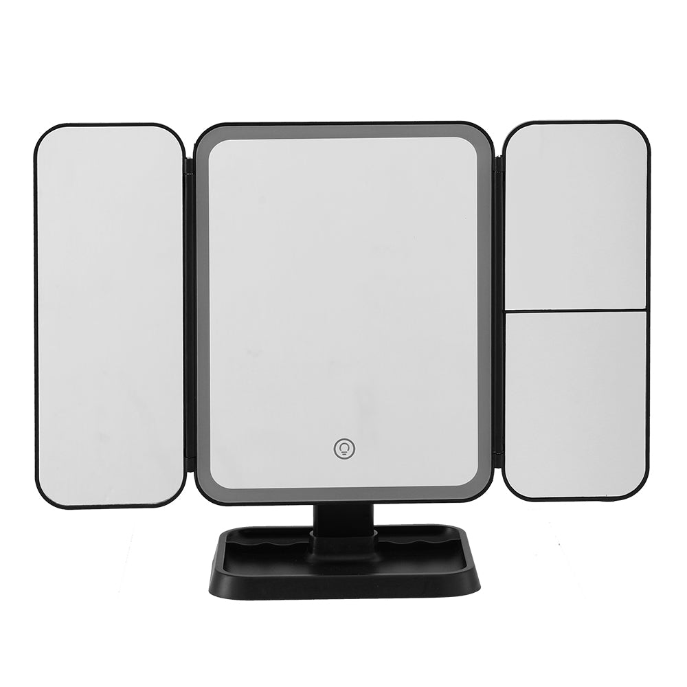 Embellir LED Makeup Mirror Tri-fold Lighted Vanity Mirrors 1X2X3X Magnifications - ShopFrenzy