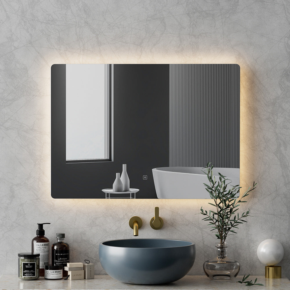 Embellir Wall Mirror 70X50cm with LED Light Bathroom Home Decor Round Rectangle - ShopFrenzy