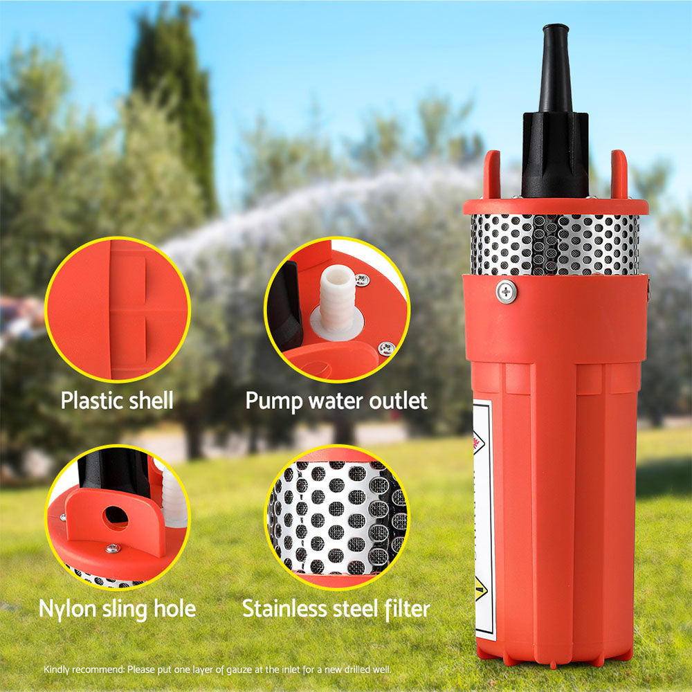 Giantz Submersible Solar Water Pump 24V 70M Head Deep Well Bore Self-priming - ShopFrenzy