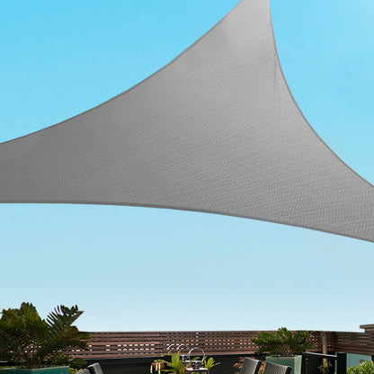 Instahut Shade Sail 3x3x4.3m Triangle 280GSM 98% Grey Shade Cloth - ShopFrenzy