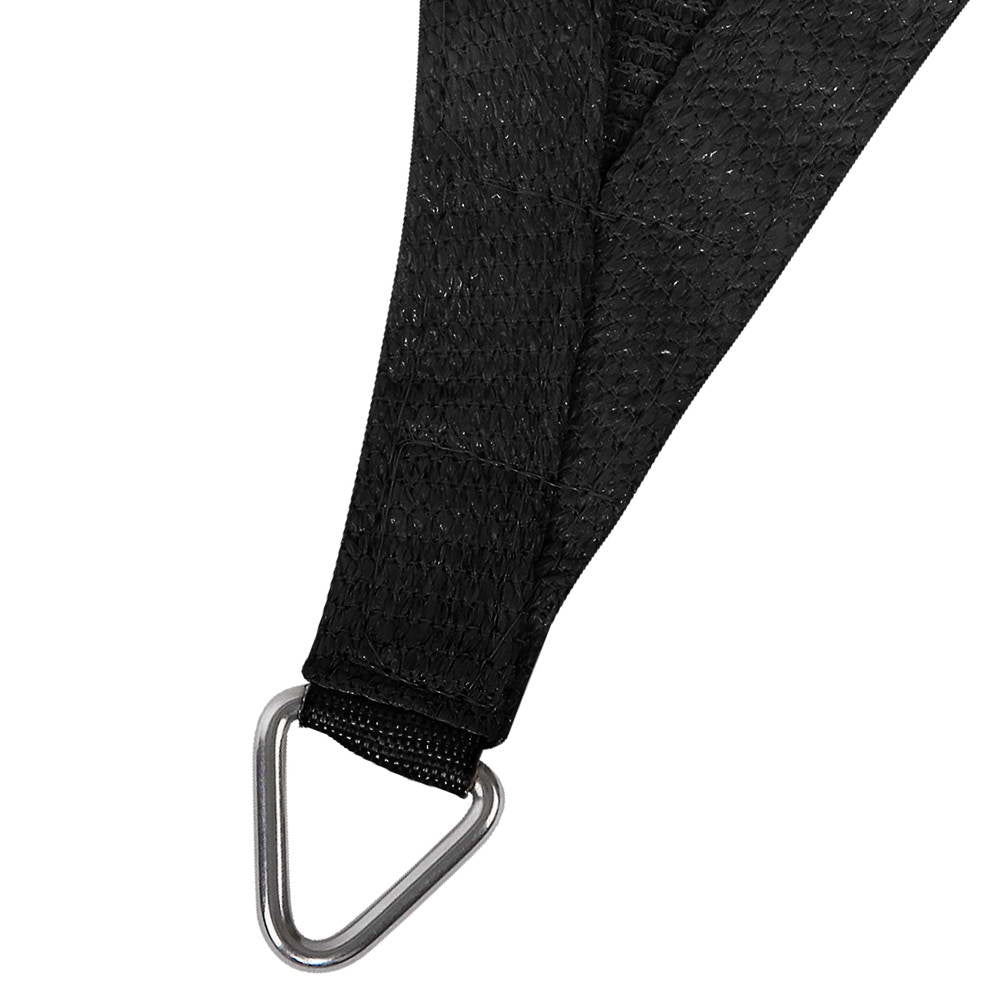 Instahut Shade Sail 5x5x5m Triangle 280GSM 98% Black Shade Cloth - ShopFrenzy