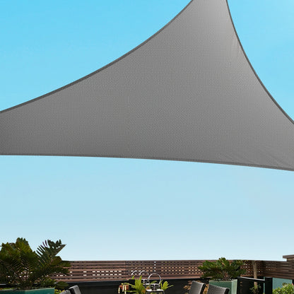 Instahut Shade Sail Cloth Shadecloth Canopy Triangle 280gsm 5x5x7.1m - ShopFrenzy