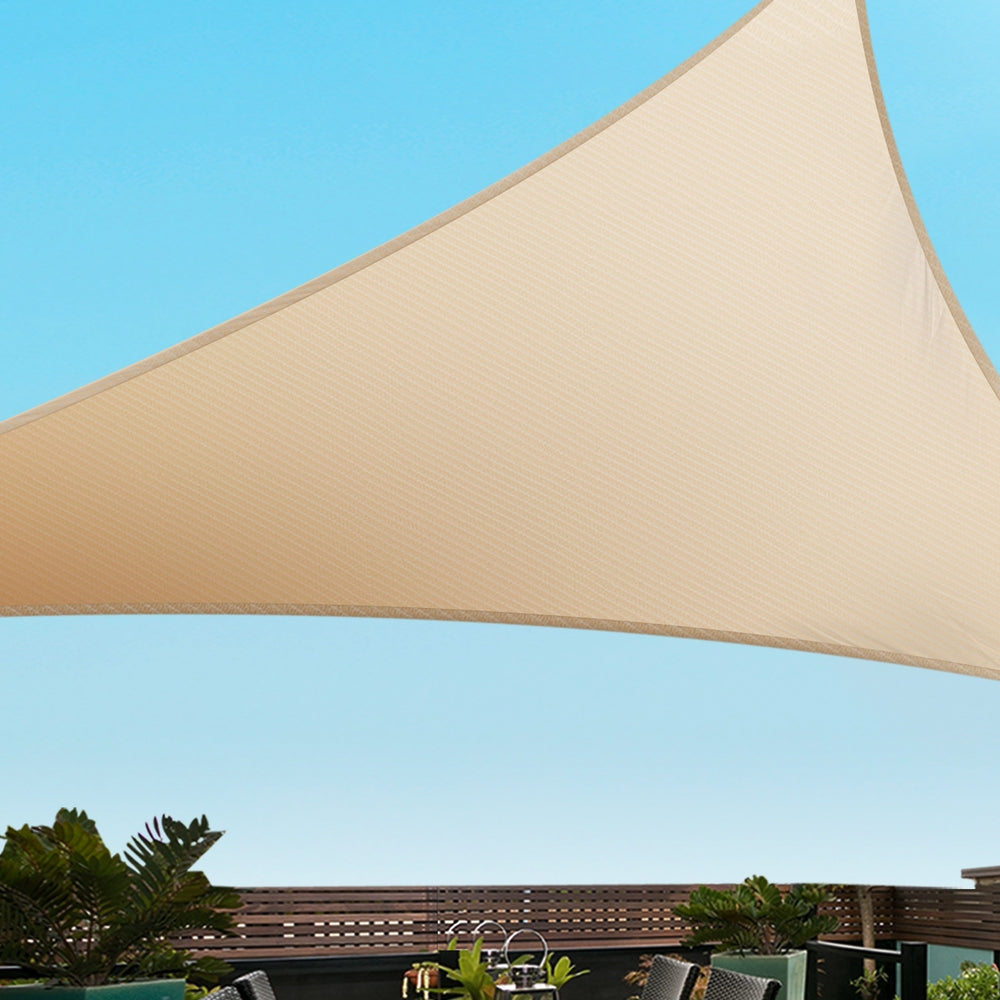 Instahut Shade Sail Cloth Shadecloth Triangle Sun Canopy 3.6x3.6x3.6M - ShopFrenzy