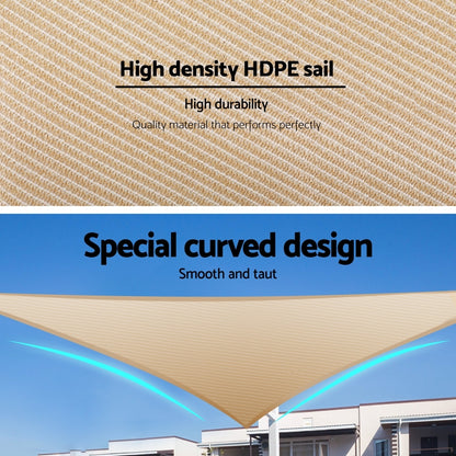 Instahut Shade Sail Cloth Shadecloth Triangle Sun Canopy 6.1x6.1x6.1M - ShopFrenzy