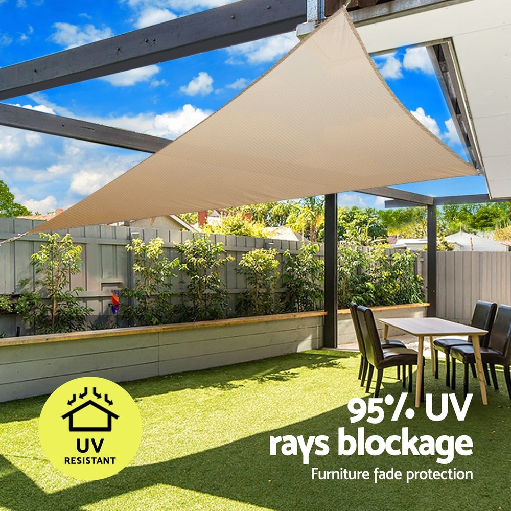 Instahut Shade Sail Cloth Shadecloth Triangle Sun Canopy 6.1x6.1x6.1M - ShopFrenzy