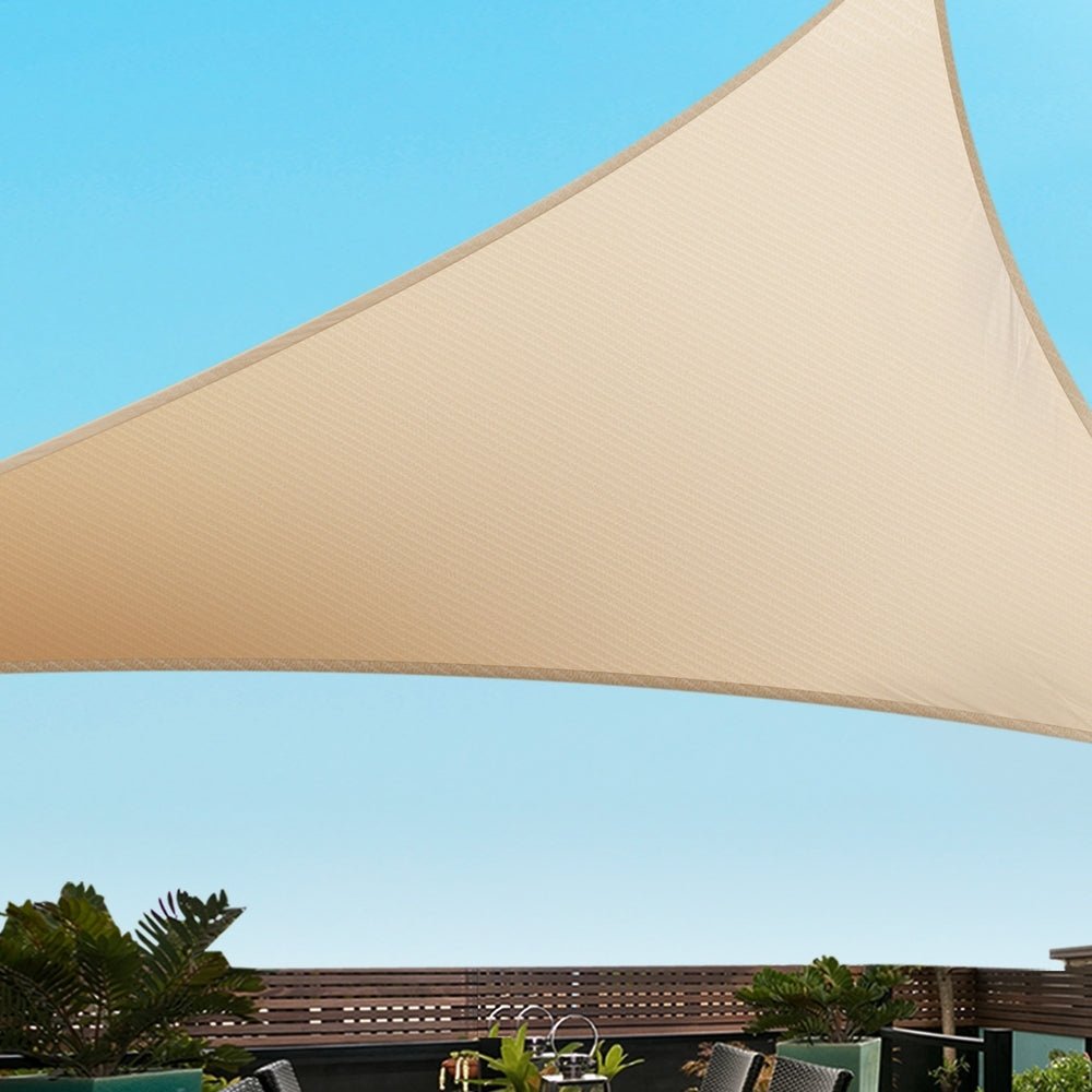 Instahut Shade Sail Cloth Shadecloth Triangle Sun Canopy 6.1x6.1x6.1M - ShopFrenzy
