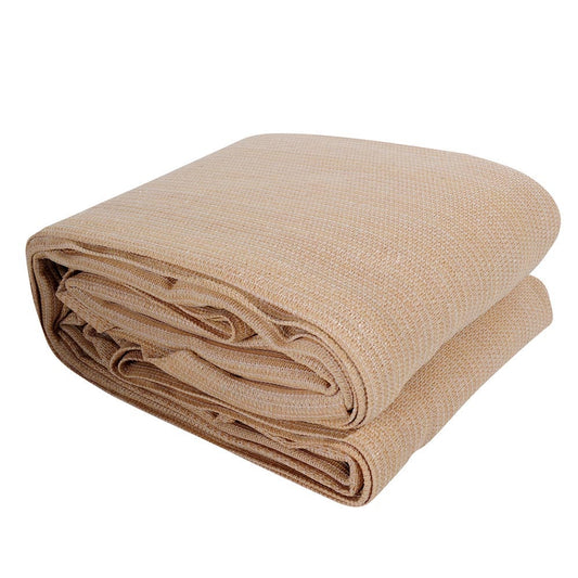 Instahut Shade Sail 5x6m Rectangle 185GSM 95% Sand Shade Cloth - ShopFrenzy