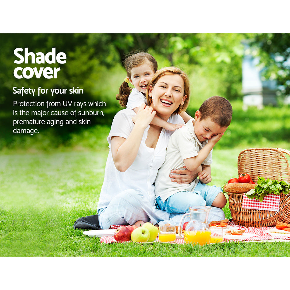 Instahut Shade Sail 5x6m Rectangle 185GSM 95% Sand Shade Cloth - ShopFrenzy