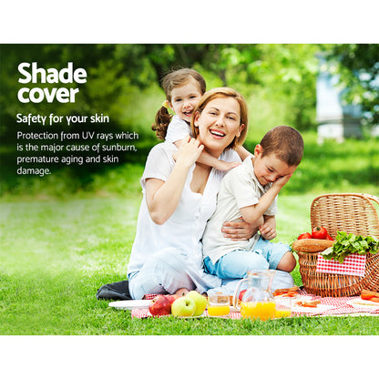 Instahut Shade Sail 5x6m Rectangle 185GSM 95% Sand Shade Cloth - ShopFrenzy