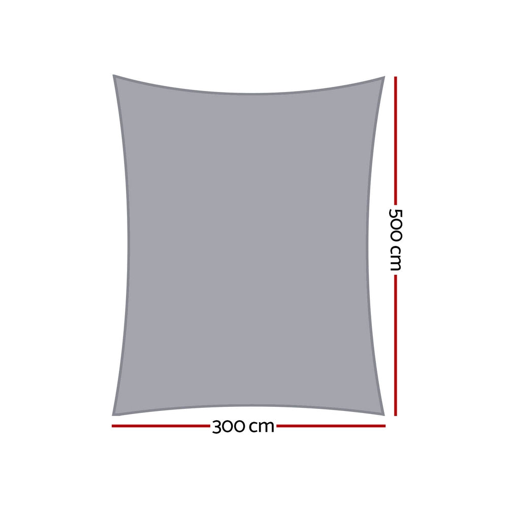 Instahut Waterproof Shade Sail Shade cloth 220GSM Canopy 3x5m - ShopFrenzy