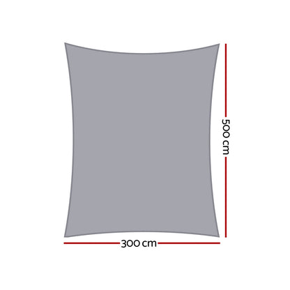 Instahut Waterproof Shade Sail Shade cloth 220GSM Canopy 3x5m - ShopFrenzy