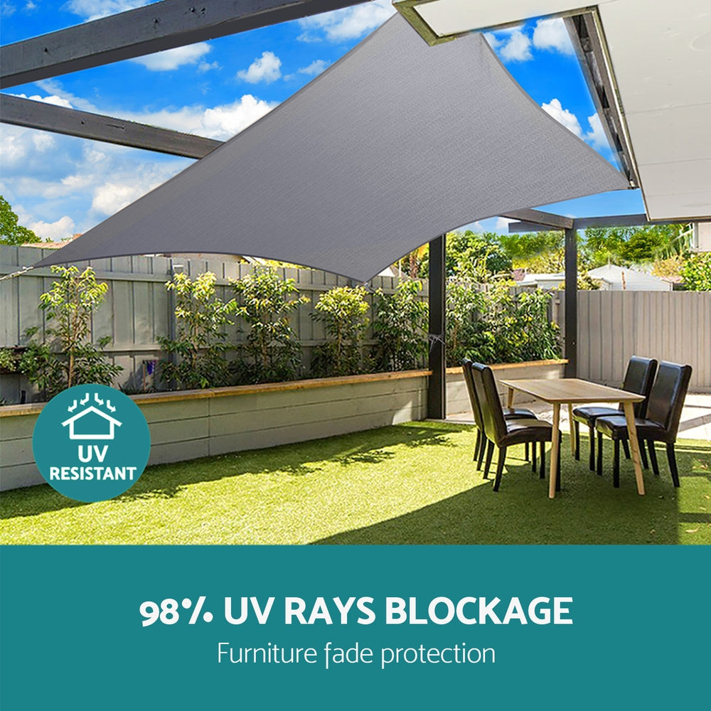 Instahut Waterproof Shade Sail Shade cloth 220GSM Canopy 3x5m - ShopFrenzy