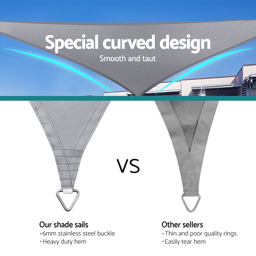 Instahut Waterproof Shade Sail Shade cloth 220GSM Canopy 3x5m - ShopFrenzy