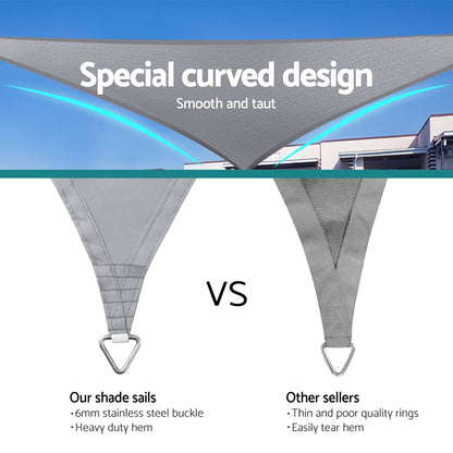 Instahut Waterproof Shade Sail Shade cloth 220GSM Canopy 3x5m - ShopFrenzy