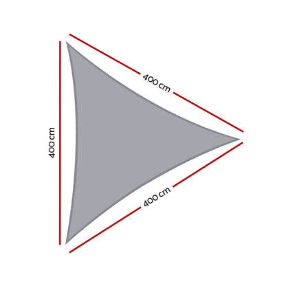 Instahut Waterproof Shade Sail Shade cloth Triangle Canopy 220GSM 4x4x4m - ShopFrenzy
