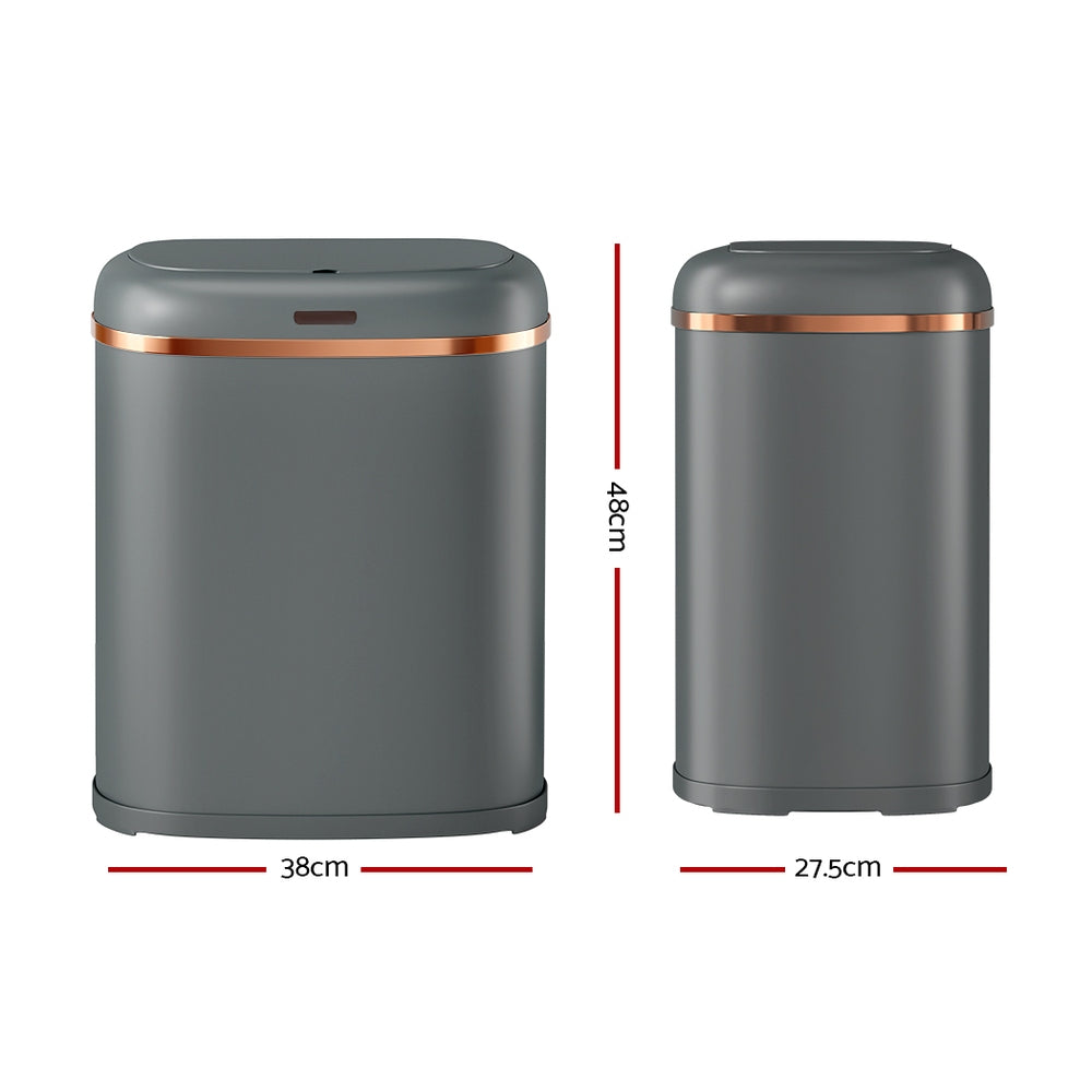 Devanti 38L Motion Sensor Bin Rubbish Automatic Grey - ShopFrenzy