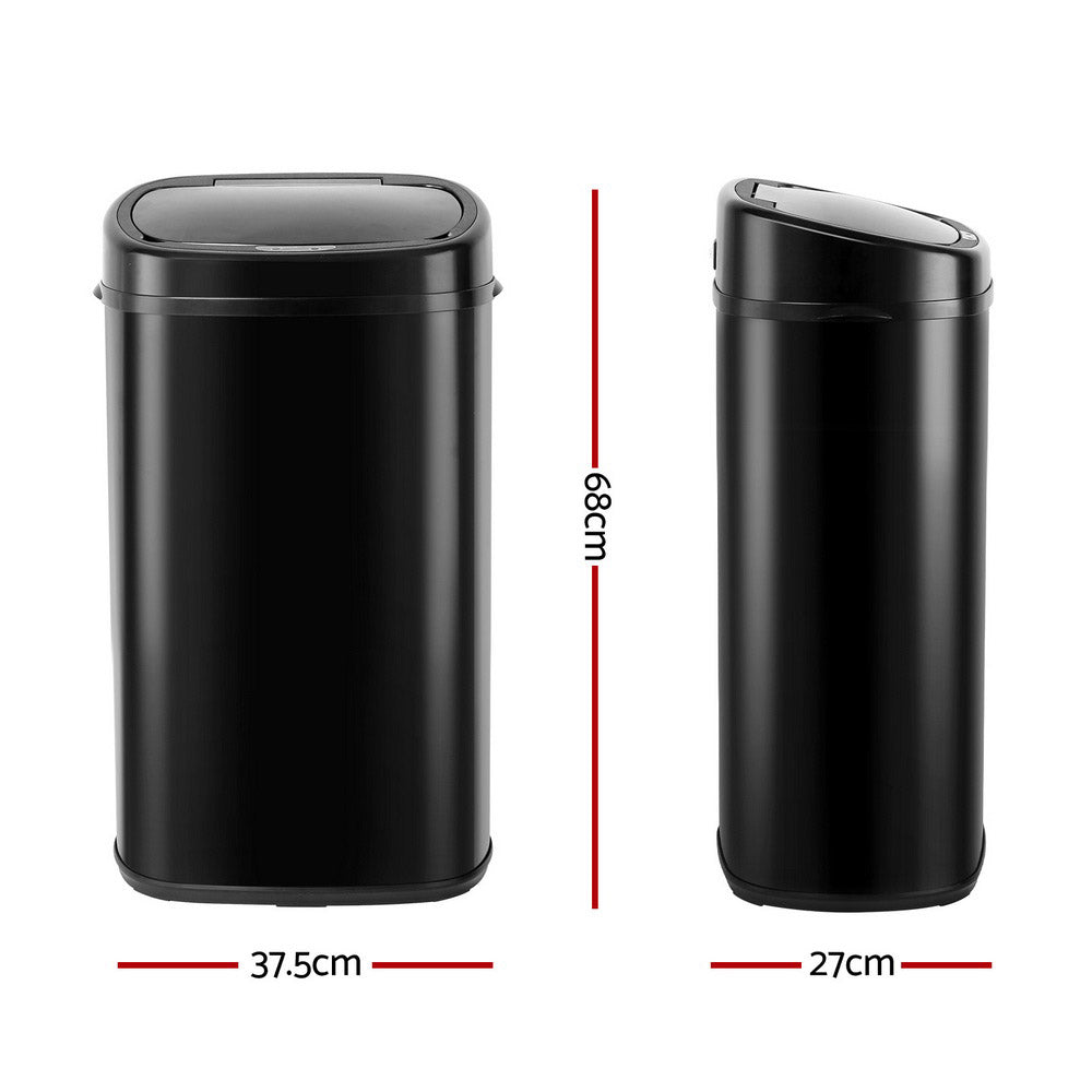 Devanti 58L Motion Sensor Bin Rubbish Automatic Black - ShopFrenzy