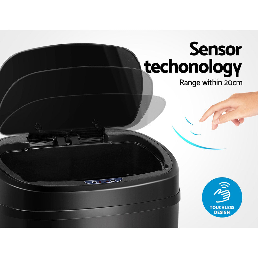 Devanti 58L Motion Sensor Bin Rubbish Automatic Black - ShopFrenzy
