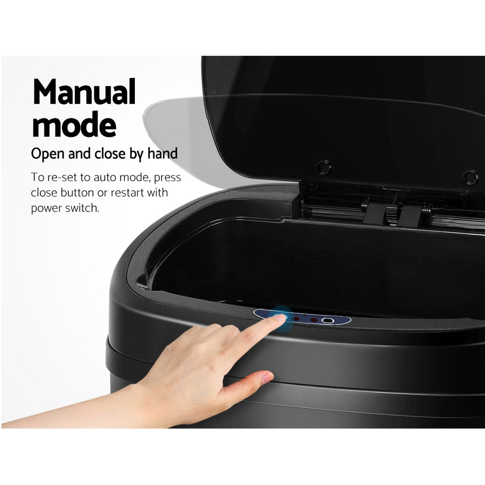 Devanti 58L Motion Sensor Bin Rubbish Automatic Black - ShopFrenzy