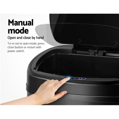 Devanti 58L Motion Sensor Bin Rubbish Automatic Black - ShopFrenzy