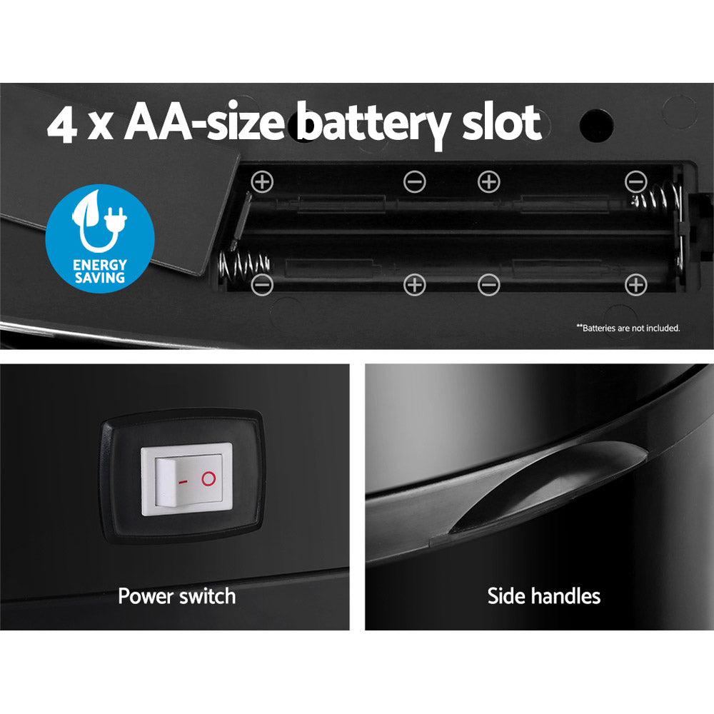 Devanti 58L Motion Sensor Bin Rubbish Automatic Black - ShopFrenzy