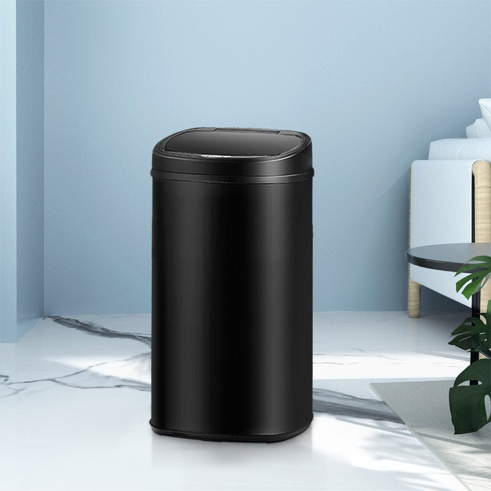 Devanti 58L Motion Sensor Bin Rubbish Automatic Black - ShopFrenzy