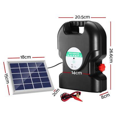 Giantz Fence Energiser 20KM Solar Powered 1.2J Electric - ShopFrenzy