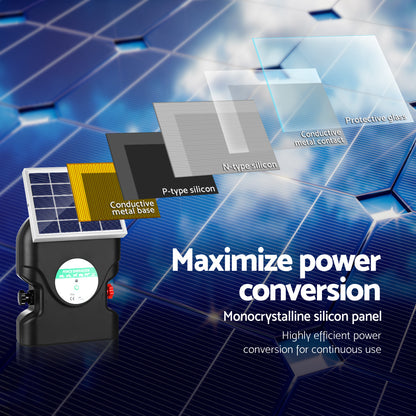 Giantz Fence Energiser 20KM Solar Powered 1.2J Electric - ShopFrenzy