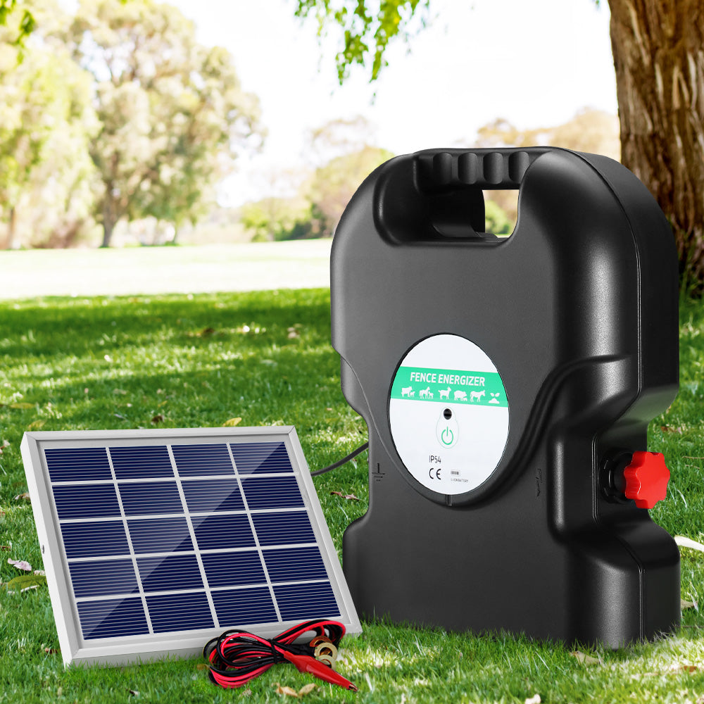 Giantz Fence Energiser 20KM Solar Powered 1.2J Electric - ShopFrenzy