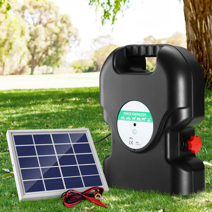 Giantz Fence Energiser 20KM Solar Powered 1.2J Electric - ShopFrenzy