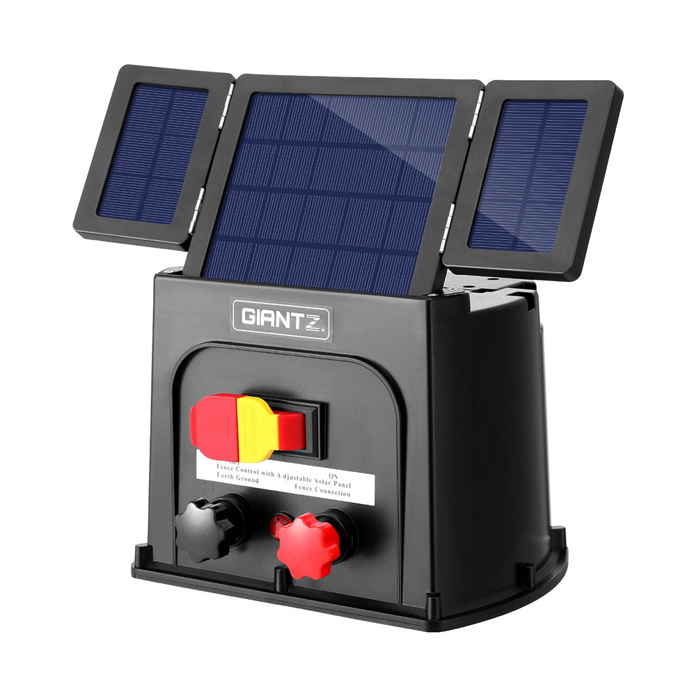 Giantz 5km Electric Fence Energiser PET Solar Energizer 0.15J - ShopFrenzy