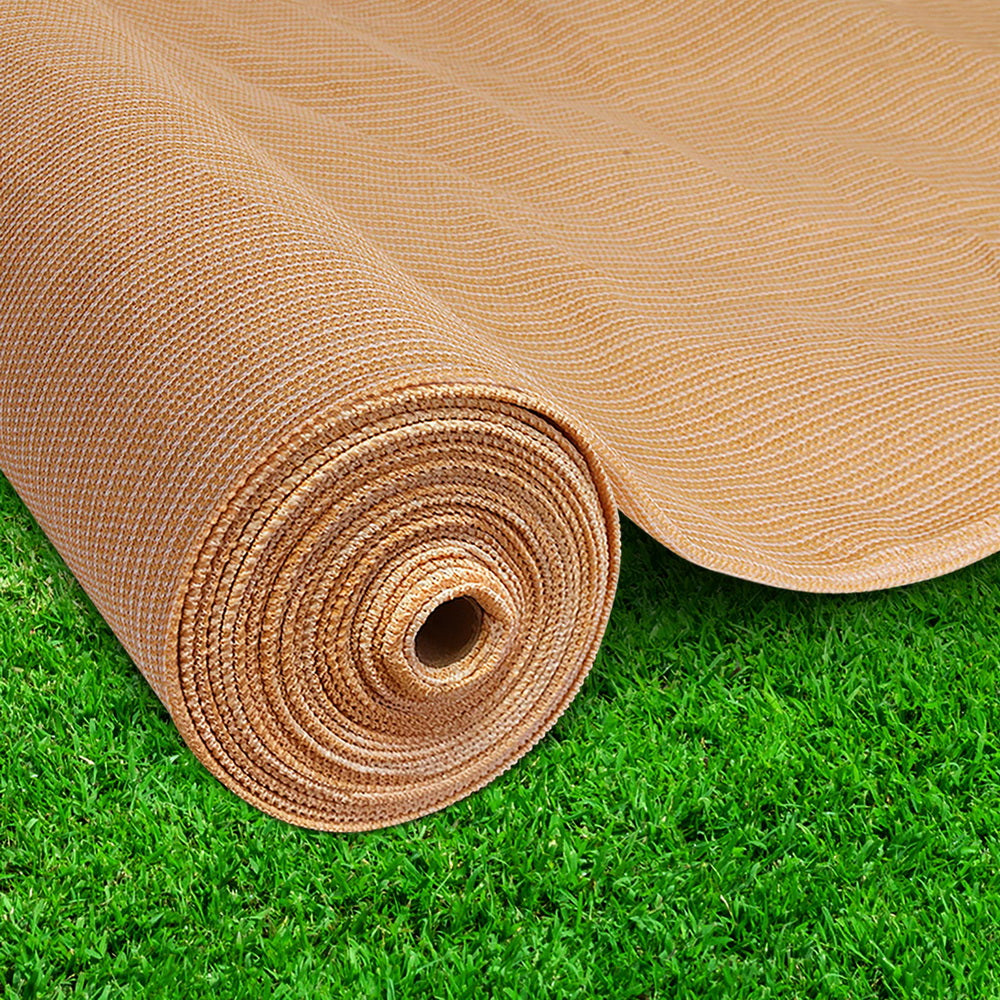 Instahut 50% Shade Cloth 1.83x10m Shadecloth Sail Hevy Duty Beige - ShopFrenzy