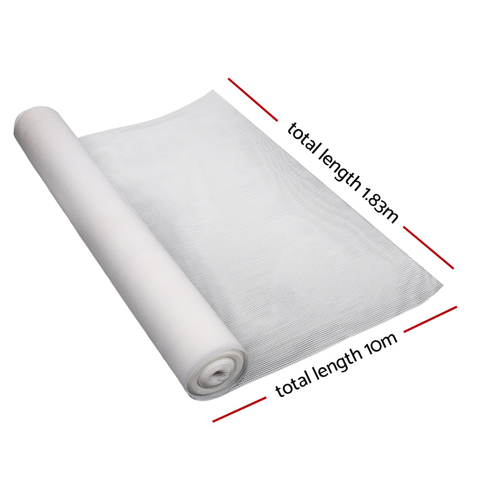 Instahut 50% Shade Cloth 1.83x10m Shadecloth Wide Heavy Duty White - ShopFrenzy