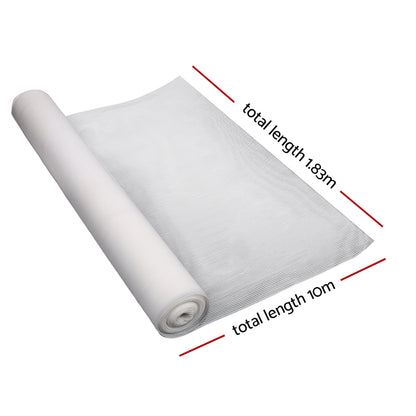 Instahut 50% Shade Cloth 1.83x10m Shadecloth Wide Heavy Duty White - ShopFrenzy