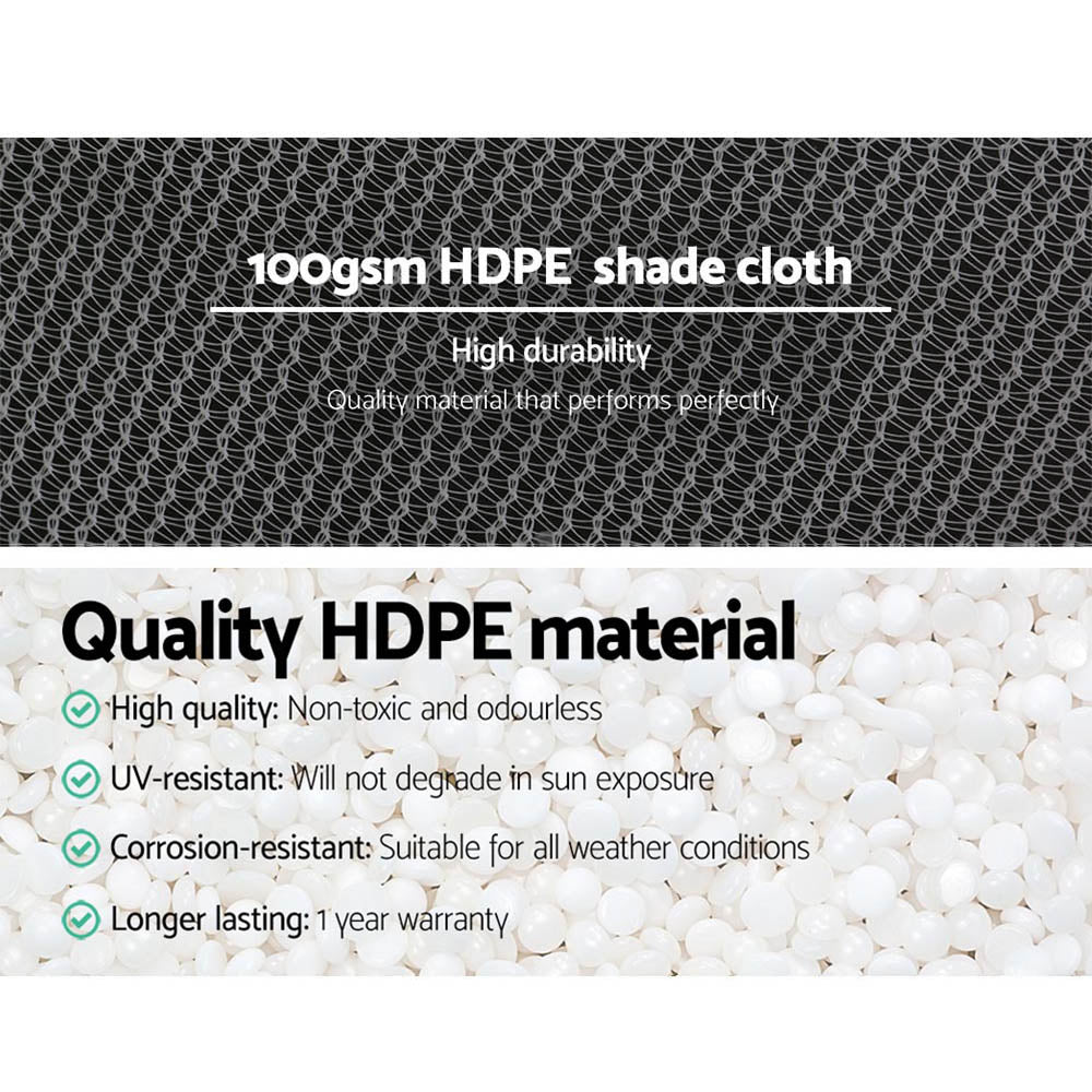 Instahut 50% Shade Cloth 1.83x10m Shadecloth Wide Heavy Duty White - ShopFrenzy