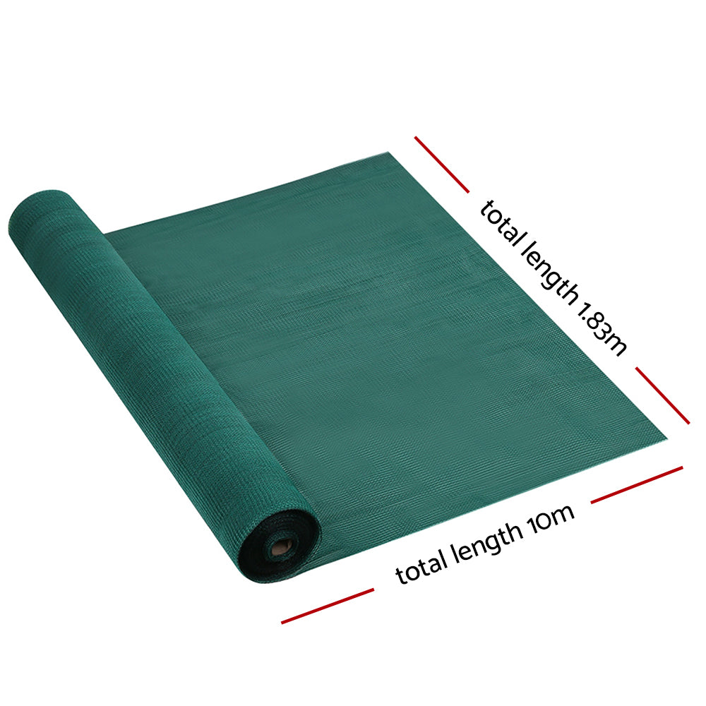 Instahut 30% Shade Cloth 1.83x10m Shadecloth Wide Heavy Duty Green - ShopFrenzy