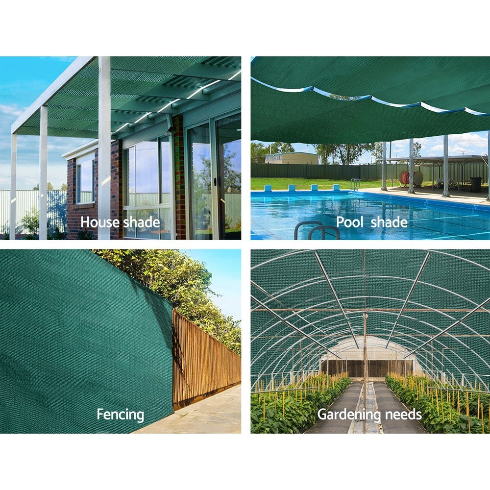 Instahut 30% Shade Cloth 1.83x10m Shadecloth Wide Heavy Duty Green - ShopFrenzy