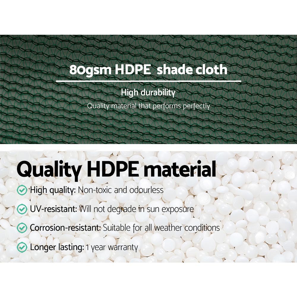 Instahut 30% Shade Cloth 1.83x10m Shadecloth Wide Heavy Duty Green - ShopFrenzy