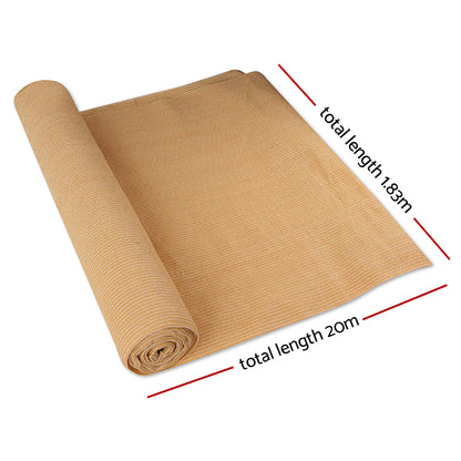 Instahut 50% Shade Cloth 1.83x20m Shadecloth Sail Heavy Duty Beige - ShopFrenzy