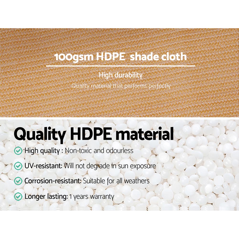 Instahut 50% Shade Cloth 1.83x20m Shadecloth Sail Heavy Duty Beige - ShopFrenzy
