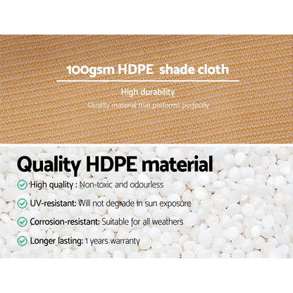 Instahut 50% Shade Cloth 1.83x20m Shadecloth Sail Heavy Duty Beige - ShopFrenzy