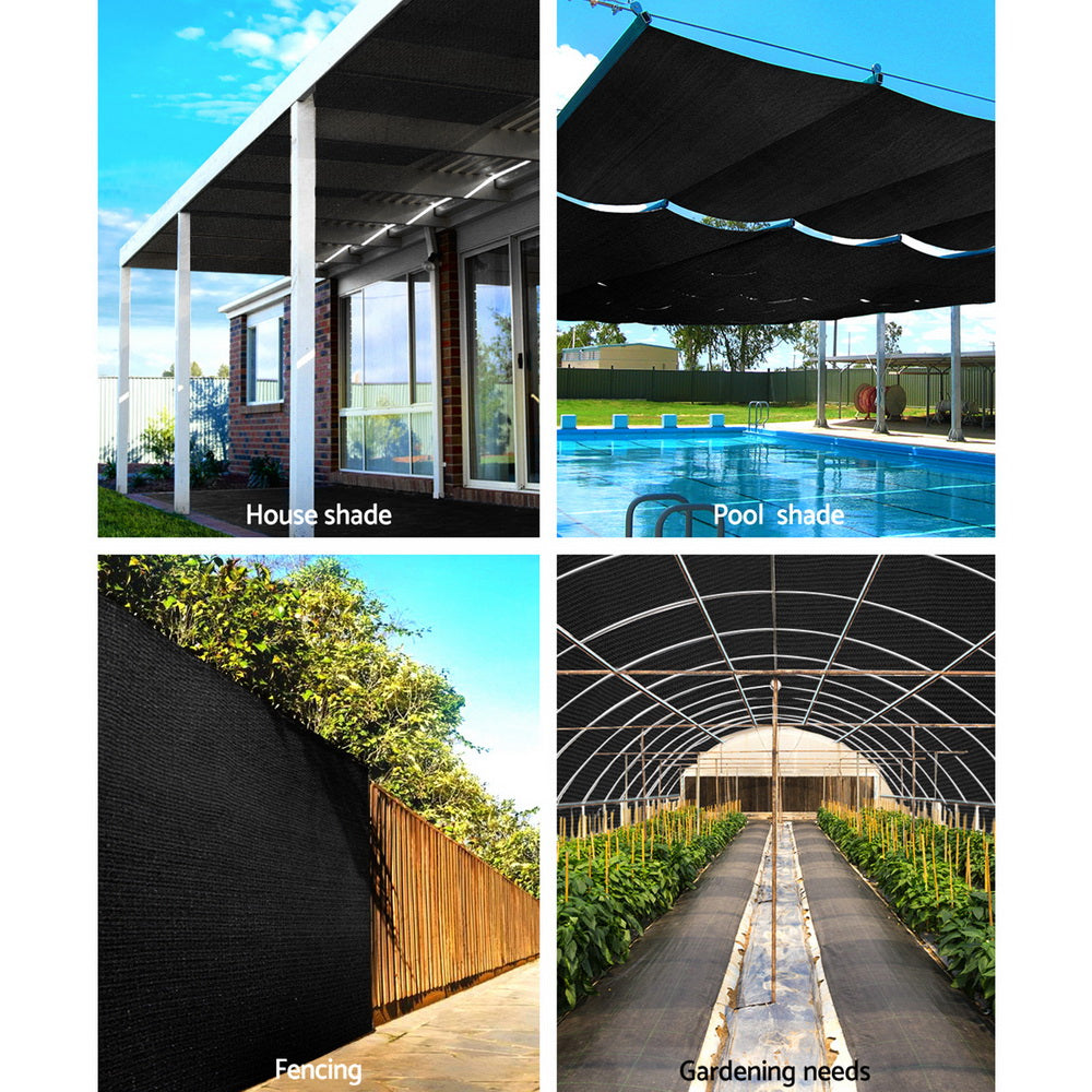 Instahut 50% Shade Cloth 1.83x20m Shade Cloth Sail Heavy Duty Shadecloth Garden Mesh Roll BK - ShopFrenzy