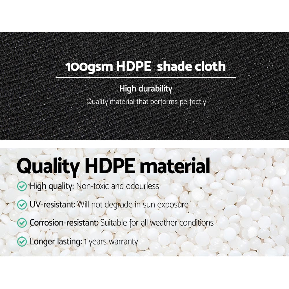 Instahut 50% Shade Cloth 1.83x20m Shade Cloth Sail Heavy Duty Shadecloth Garden Mesh Roll BK - ShopFrenzy