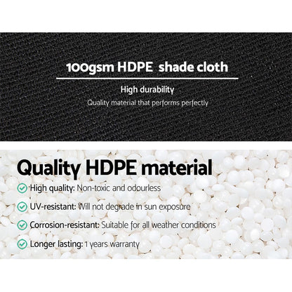 Instahut 50% Shade Cloth 1.83x20m Shade Cloth Sail Heavy Duty Shadecloth Garden Mesh Roll BK - ShopFrenzy