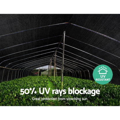 Instahut 50% Shade Cloth 1.83x20m Shade Cloth Sail Heavy Duty Shadecloth Garden Mesh Roll BK - ShopFrenzy
