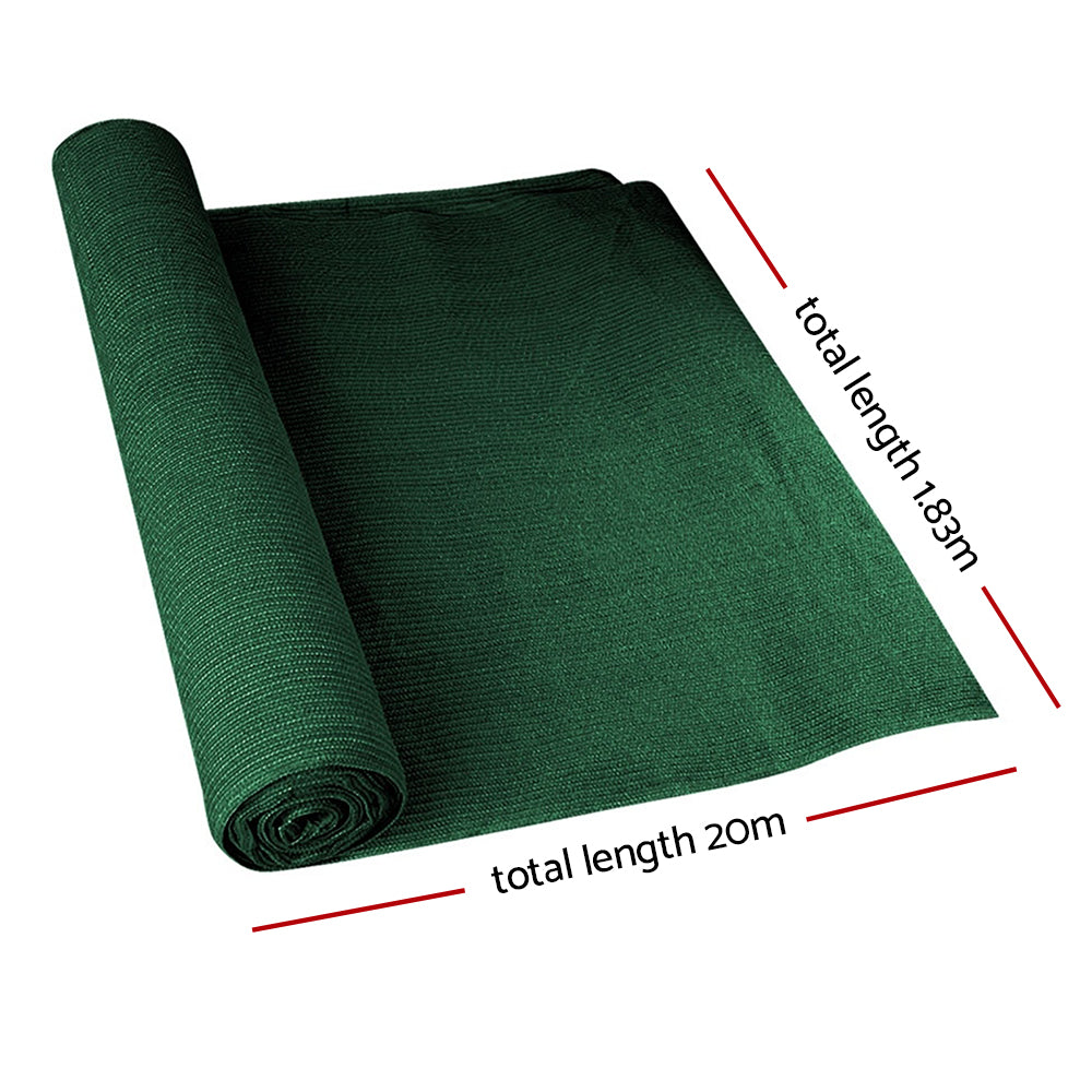 Instahut 50% Shade Cloth 1.83x20m Shadecloth Sail Heavy Duty Green - ShopFrenzy