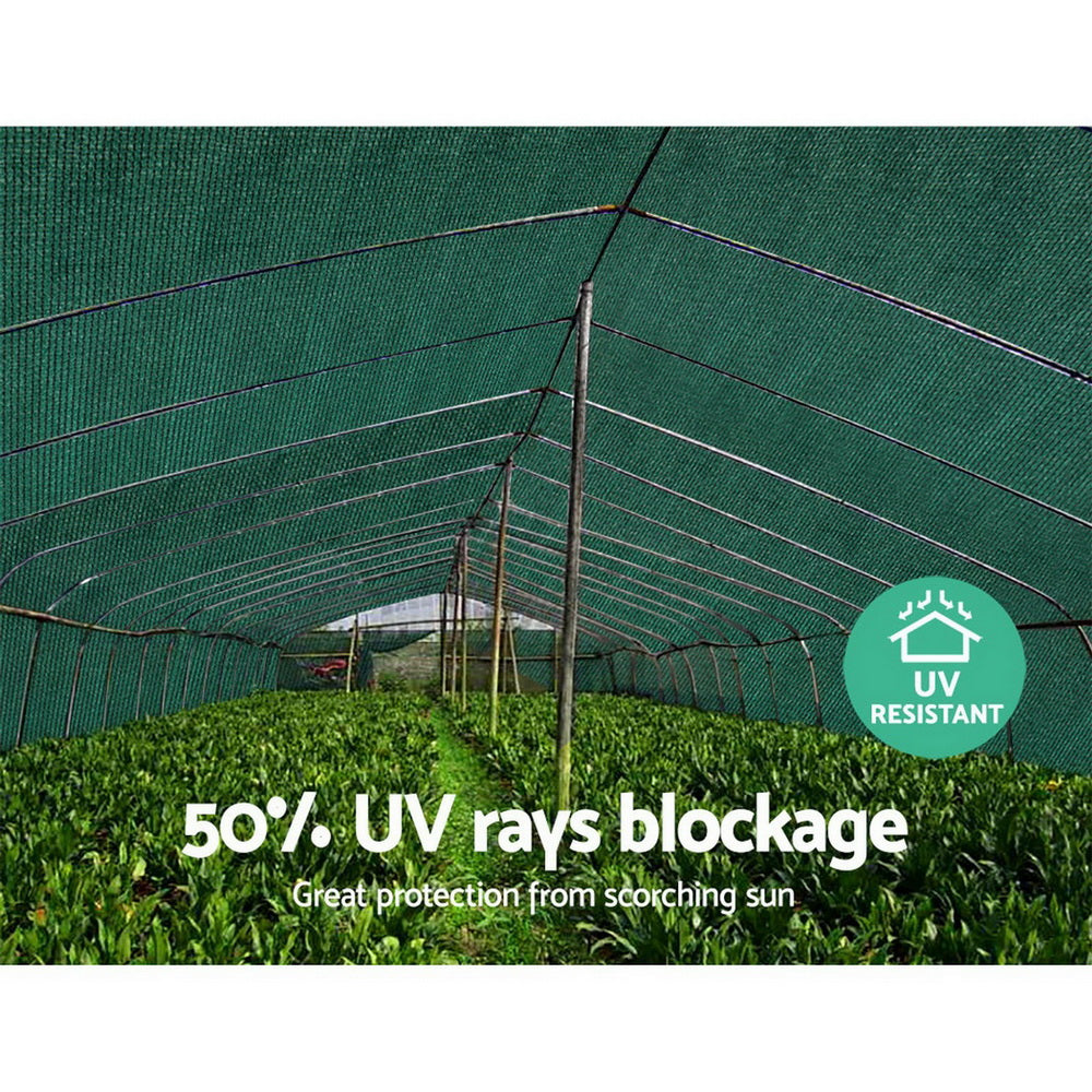Instahut 50% Shade Cloth 1.83x20m Shadecloth Sail Heavy Duty Green - ShopFrenzy