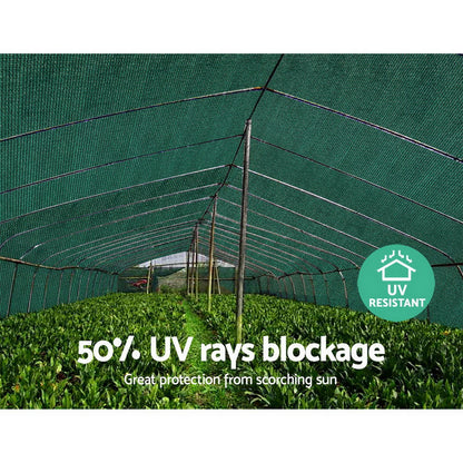 Instahut 50% Shade Cloth 1.83x20m Shadecloth Sail Heavy Duty Green - ShopFrenzy