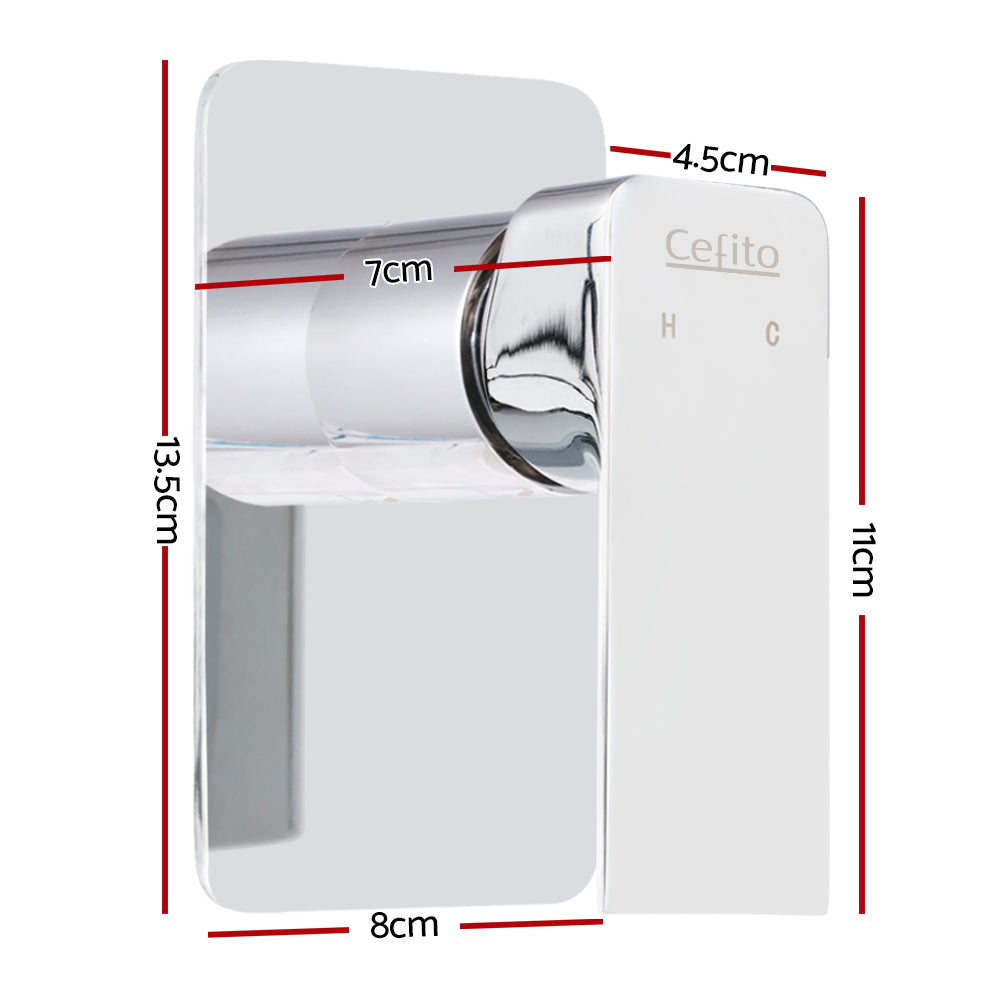 Cefito Shower Mixer Tap Wall Bath Taps Brass Hot Cold Basin Bathroom Chrome - ShopFrenzy